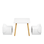 Kids Table and 2 Chair Set with Storage Bins, 3-Piece Toddler Activity Play Table for Arts & Crafts, Reading, Drawing, Wooden