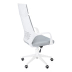 Office Chair, Adjustable Height, Swivel, Ergonomic, Armrests, Computer Desk, Work, Grey Mesh, White Metal, Contemporary, Mode