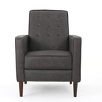 Macedonia Mid-Century Modern Button Tufted Fabric Recliner - Grand Goldman Shop
