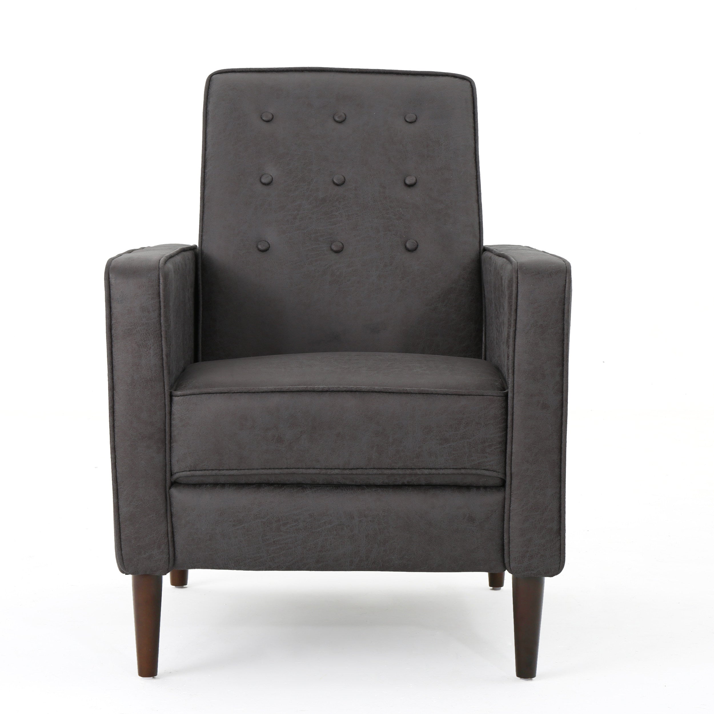 Macedonia Mid-Century Modern Button Tufted Fabric Recliner - Grand Goldman Shop