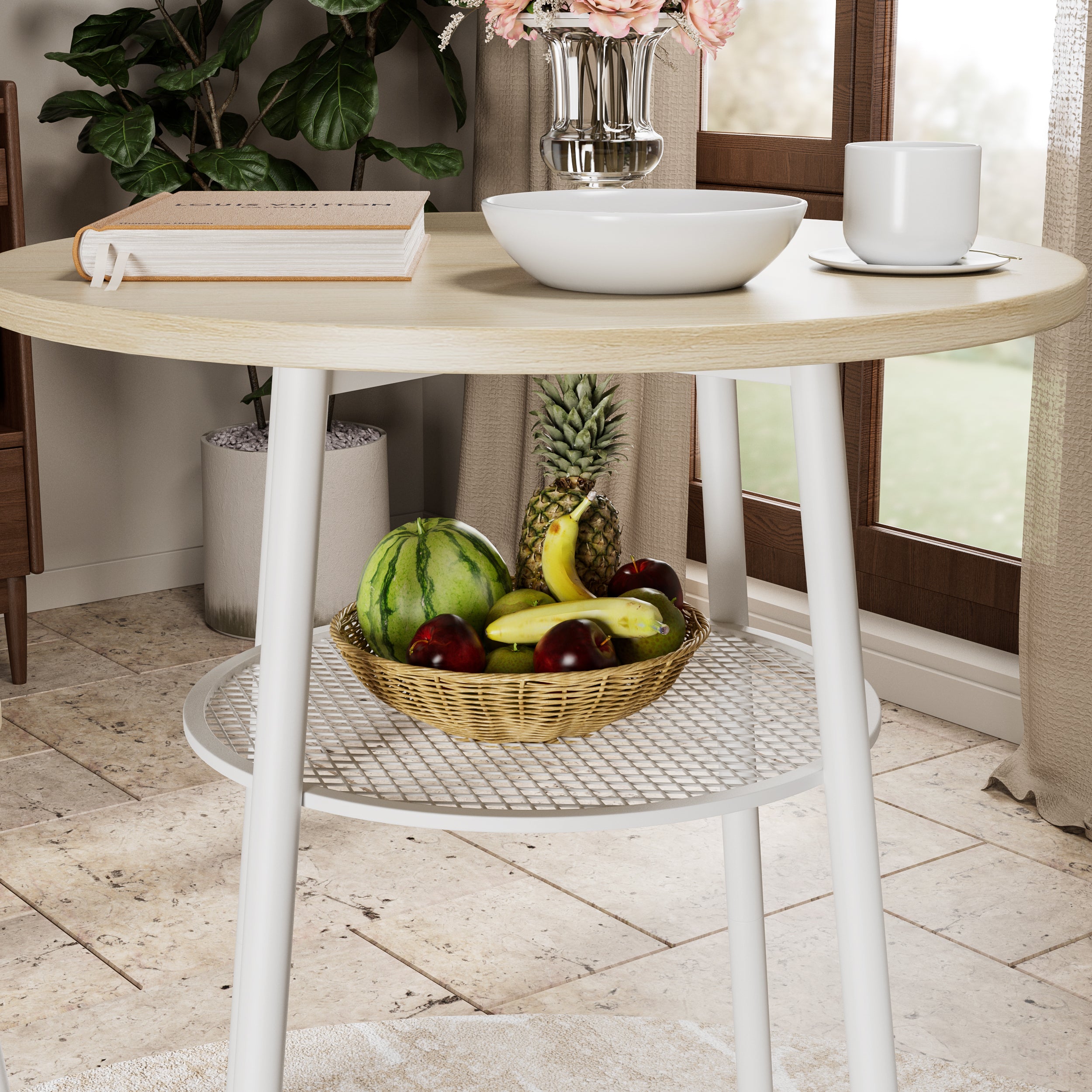 Bar table, equipped with 2 bar stools , with backrest and partition - Grand Goldman Shop