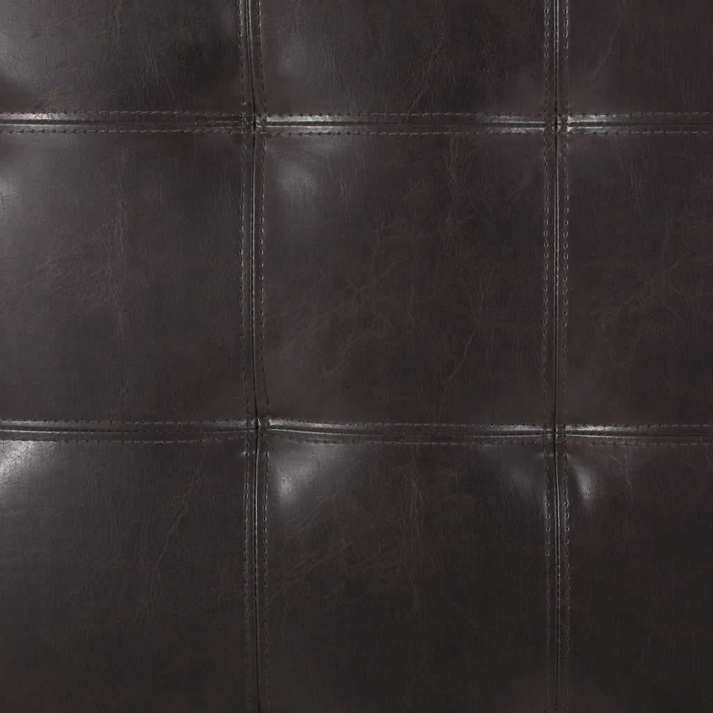 Upholstered Tufted PU Leather Storage Ottoman, Dark Brown - Grand Goldman Shop
