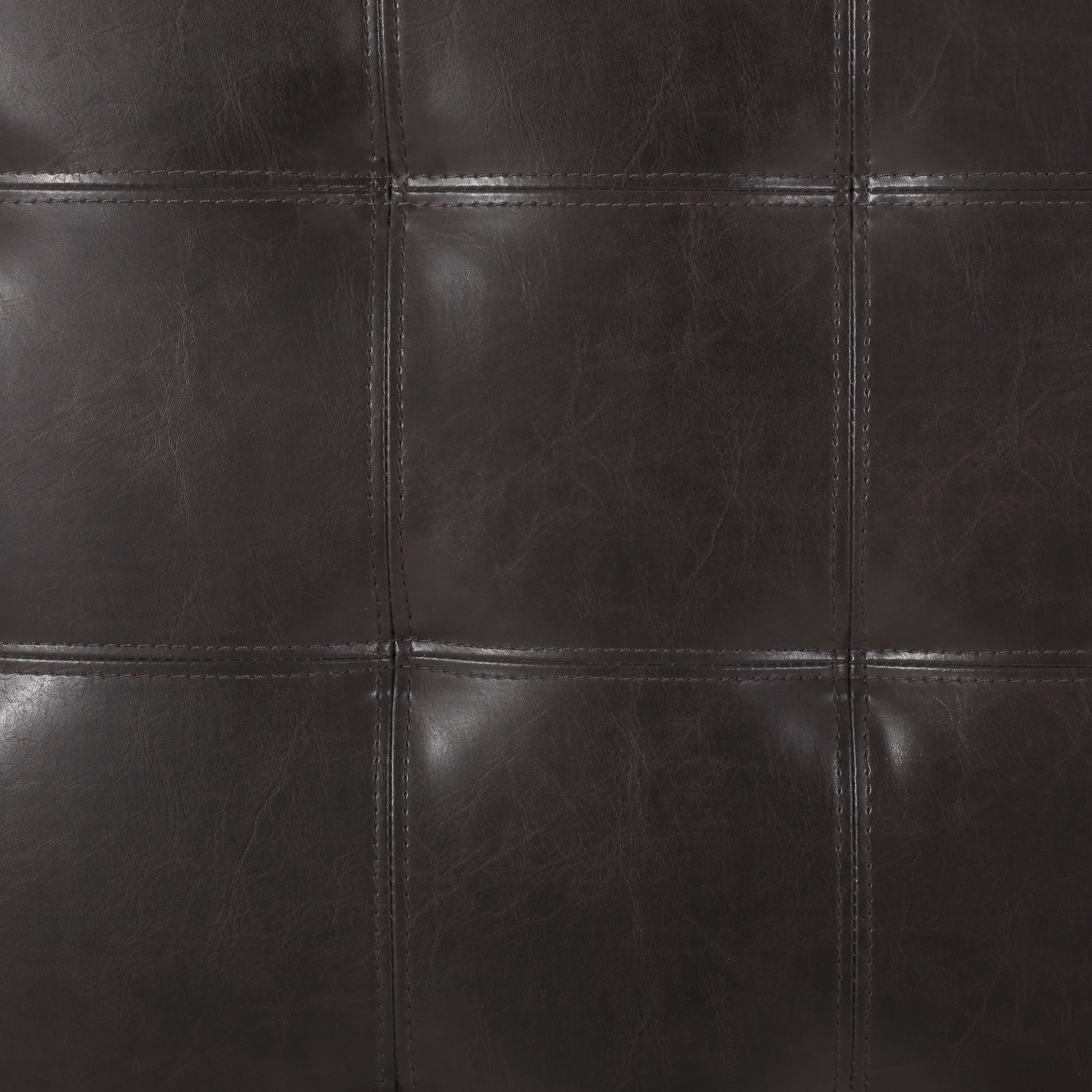 Upholstered Tufted PU Leather Storage Ottoman, Dark Brown - Grand Goldman Shop