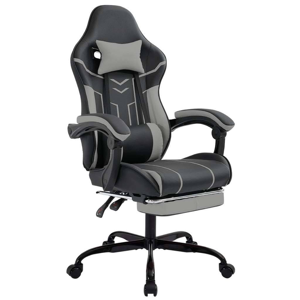Gaming chair, Computer chair Ergonomic chair with footrest Office chair Ergonomic computer chair with lumbar backrest Blackgr