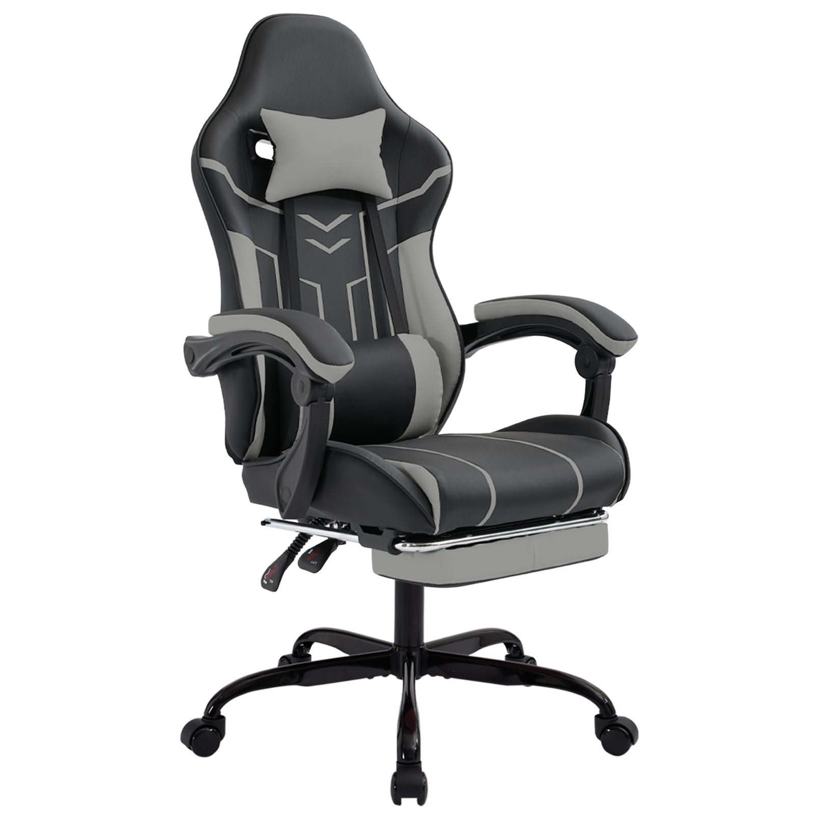 Gaming chair, Computer chair Ergonomic chair with footrest Office chair Ergonomic computer chair with lumbar backrest Blackgr