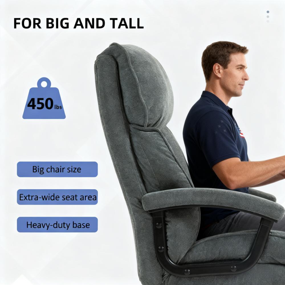 Office Chair with Plush Padding & Smooth Swivel for All-Day Work & Relaxation - Grand Goldman
