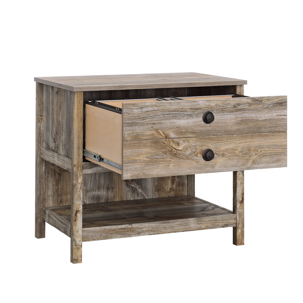 Lateral File with Rustic Style, Brown finish | Premium Home Decor - Grand Goldman