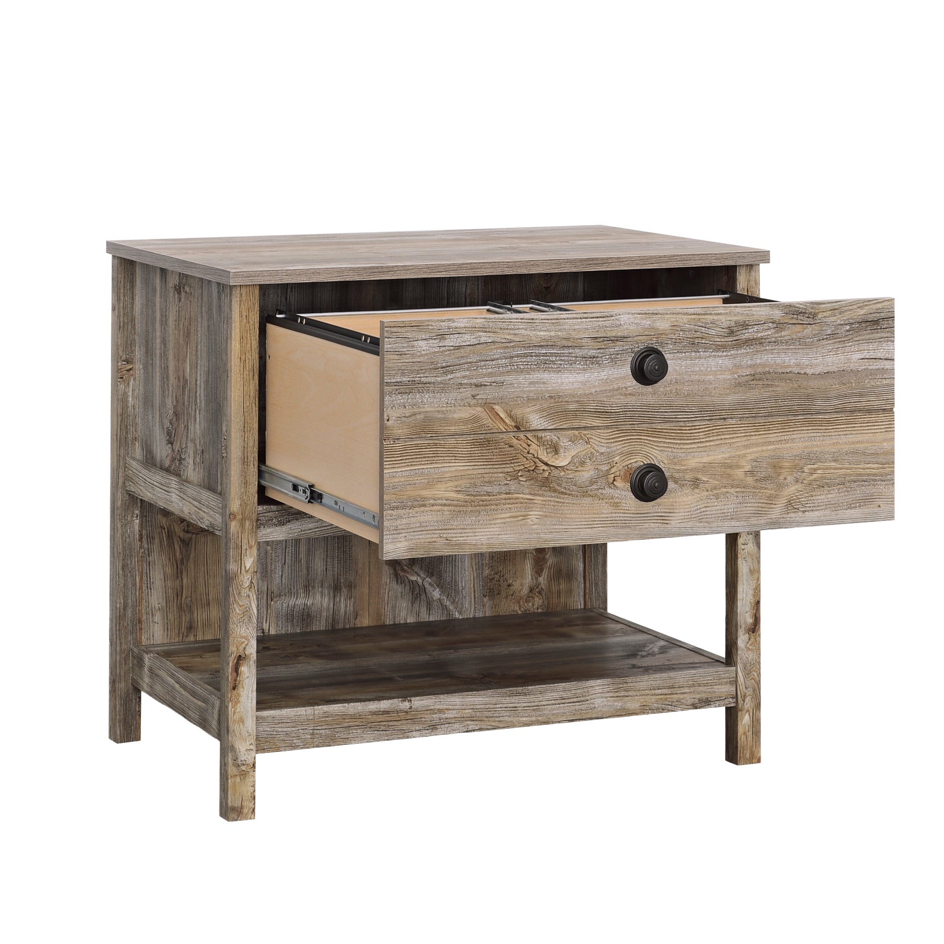 Lateral File with Rustic Style, Brown finish | Premium Home Decor - Grand Goldman