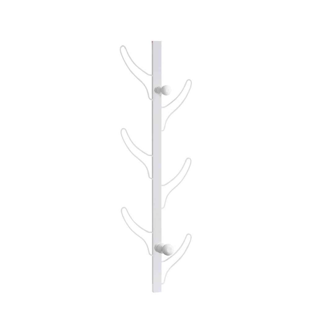 Vertical Eight Hook Coat Rack Wall Mount - White - Grand Goldman Shop