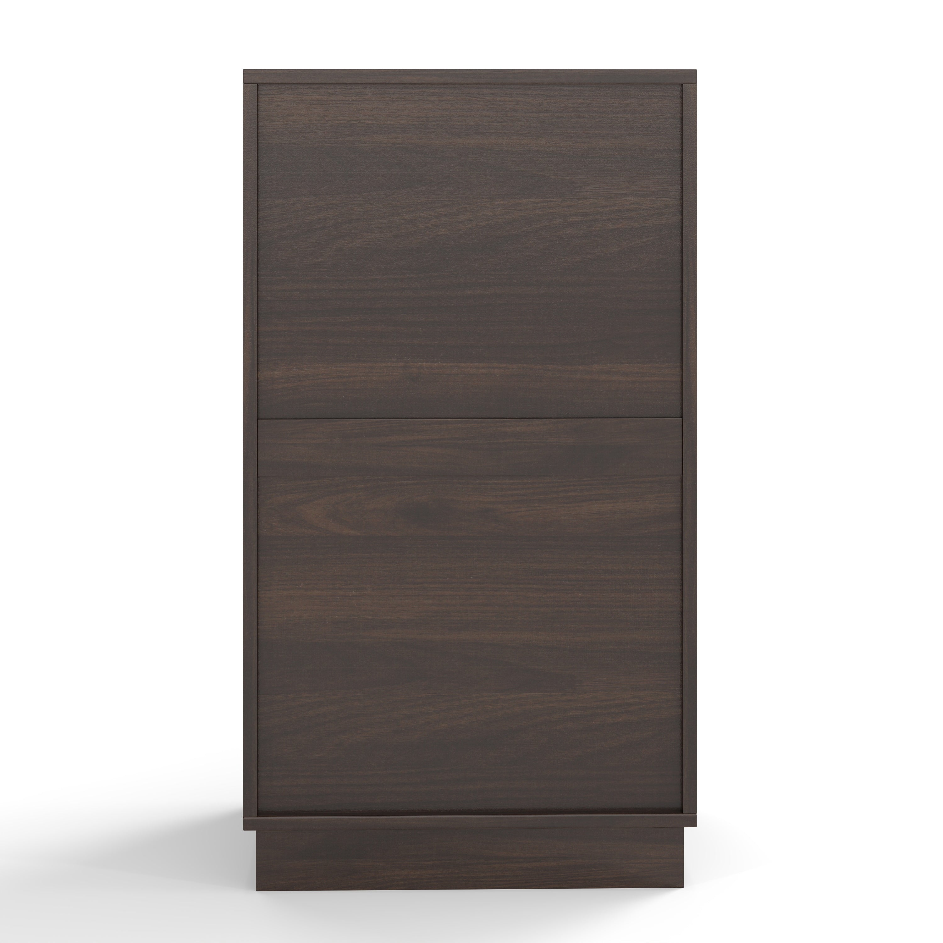 Woodgrain Tilt-Out Trash Can Cabinet with Wave-Textured Drawer & Pull-Out Bin in Walnut Finish - Grand Goldman Shop