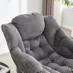 Lazy Chair with Ottoman, Modern Lounge Accent Chair with Armrests and a Side Pocket, Leisure Upholstered Sofa Chair Reading Chair with Footrest for Small Space, Corner Chair-Grey - Grand Goldman Shop
