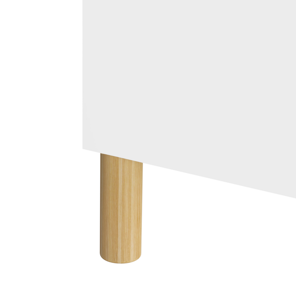 Kids 4-Tier Bookcase, Children's Book Display with Safety Restraint, White MDF & Pine Wood Storage Cabinet for Nursery, Playr