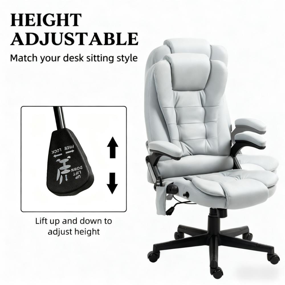 Microfiber Massage Desk Chair,Vibrating Massage Office Chair with Heat with Reclining Backrest - Grand Goldman