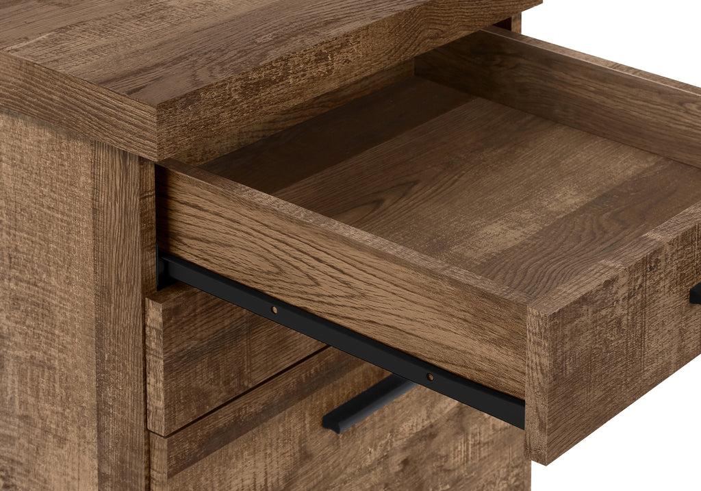 File Cabinet, Rolling Mobile, Storage Drawers, Printer Stand, Office, Work, Brown Laminate, Contemporary, Modern | Premium Ho