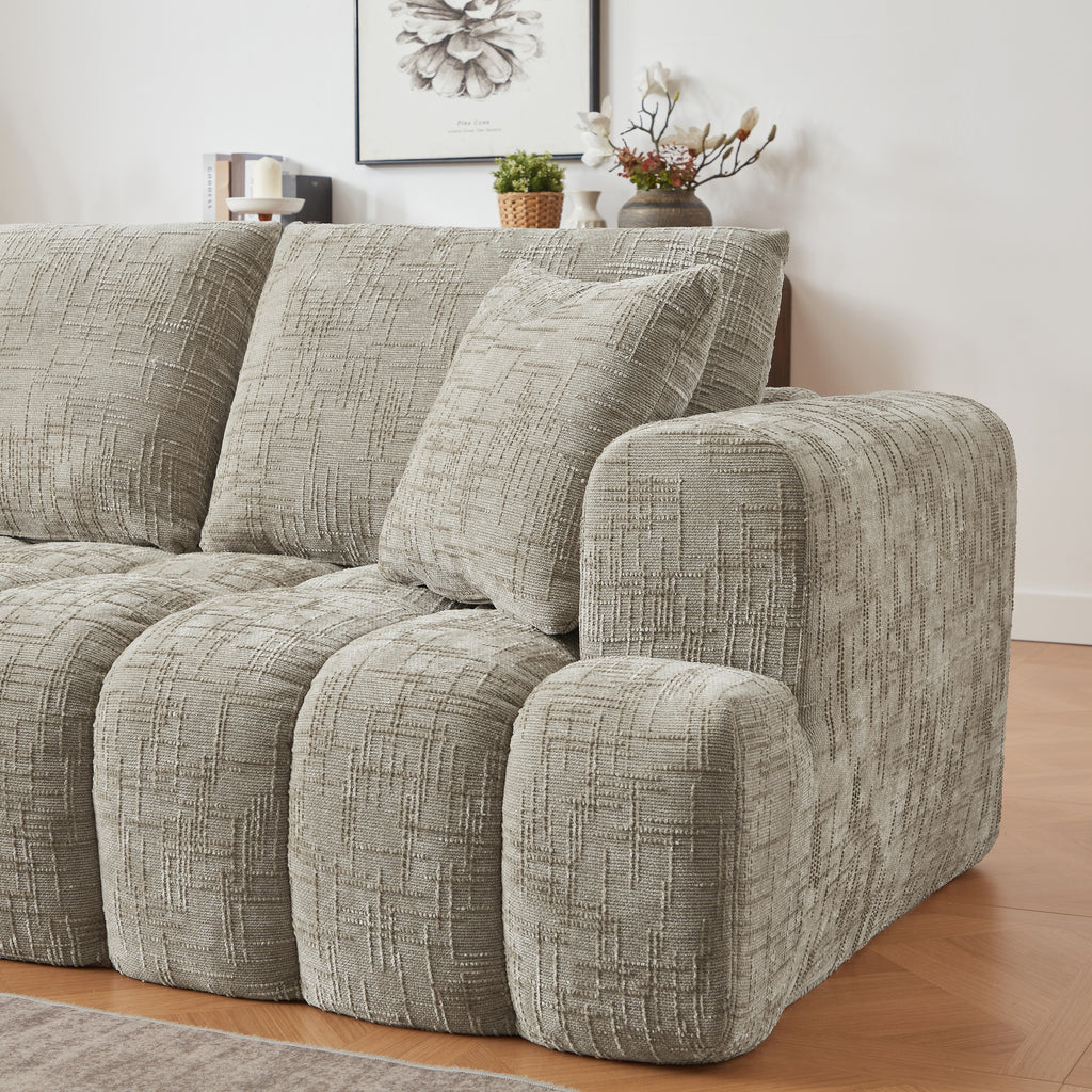 Chenille L-Shape Luxury Sectional Oversized Sofa,Mnimalist Design,Comfy Sleeper Couch for Living Room,Apartment&Reception Spaces,No Assembly Required - Grand Goldman Shop