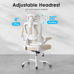 Ergonomic Office Chair, Desk Chair with Headrest and Lumbar Support, High Back Swivel Home Office Chair with Headrest for Hom