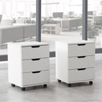3-Drawer Vertical Filing Cabinet Rolling Wood Mobile File Cabinets Under Desk for Home Office with Casters (Fully Assembled) 
