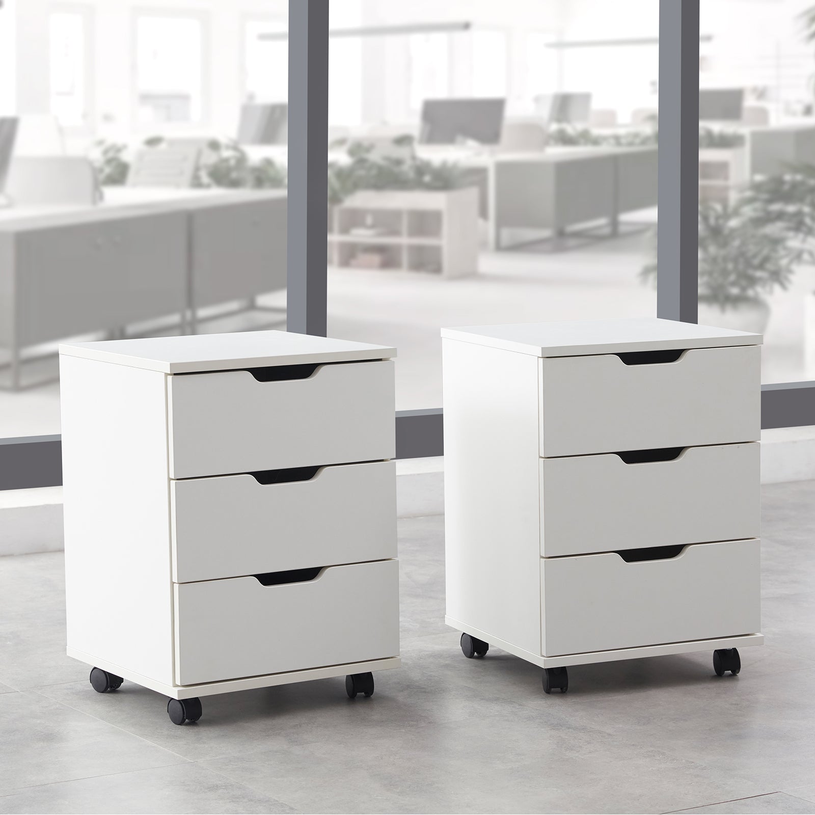 3-Drawer Vertical Filing Cabinet Rolling Wood Mobile File Cabinets Under Desk for Home Office with Casters (Fully Assembled) 