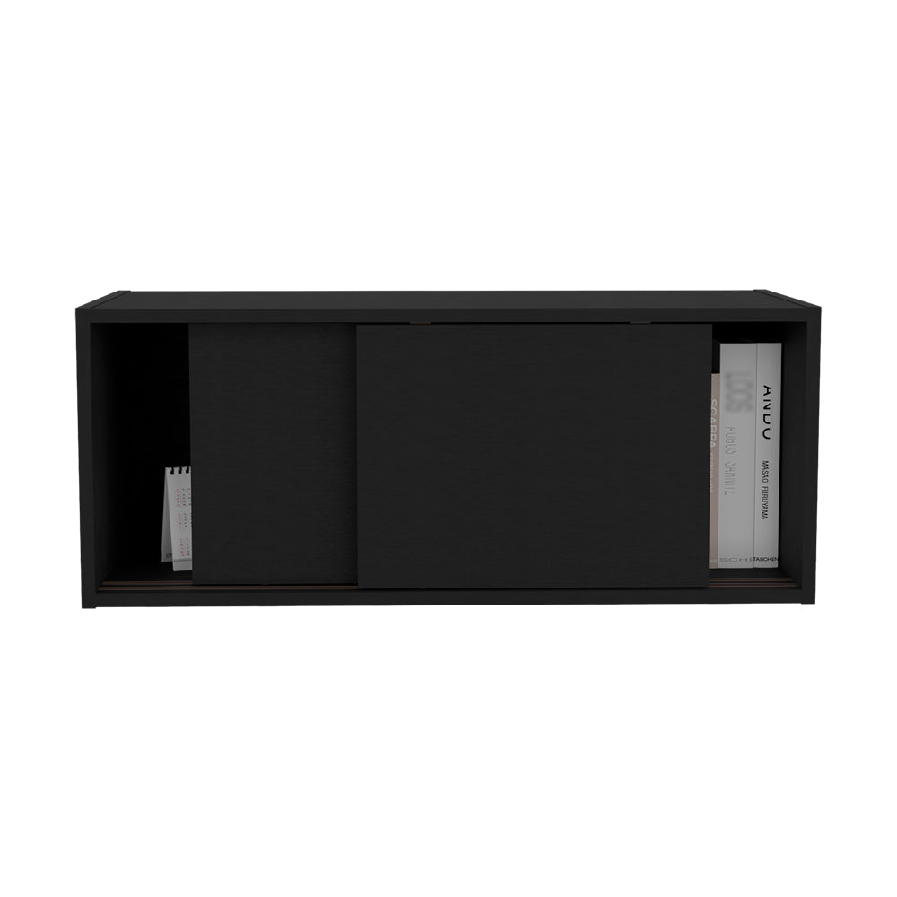 Wall Cabinet Bliss, Office, Black | Premium Home Decor - Grand Goldman