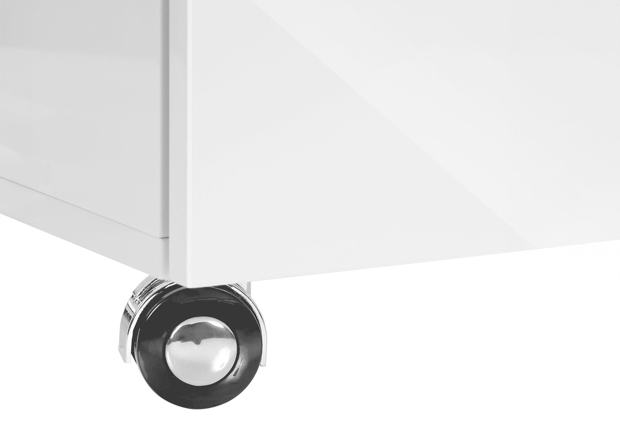 File Cabinet, Rolling Mobile, Storage Drawers, Printer Stand, Office, Work, Glossy White Laminate, Contemporary, Modern | Pre