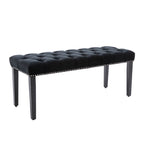 Heng Ming Upholstered Tufted Bench Ottoman , Velvet Dining Bench Bedroom Bench  Footrest Stool Accent Bench for Entryway Dining Room Living Room, Black - Grand Goldman Shop