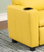 Marisa 23' Yellow PU Leather Kids Recliner Chair with Cupholder - Grand Goldman