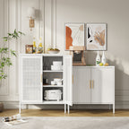 NO LOCK, Metal Storage Cabinet with 2 Doors and 2 Adjustable Shelves, Steel Storage Cabinet, Metal File Cabinet for Home Offi