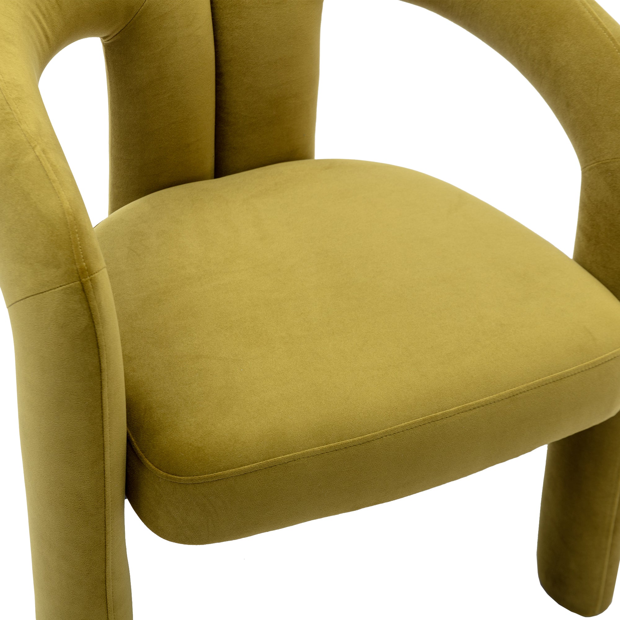 Contemporary Designed Velvet Fabric Upholstered Accent/Dining Chair /Barrel Side Chairs Kitchen Armchair for Living Room set of 2 (Olive Velvet) - Grand Goldman Shop