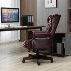 Executive Office Chair  Comfortable Desk Chair - Ergonomic Design - Thick Padded Seat and Backrest - PU Leather Desk Chair wi