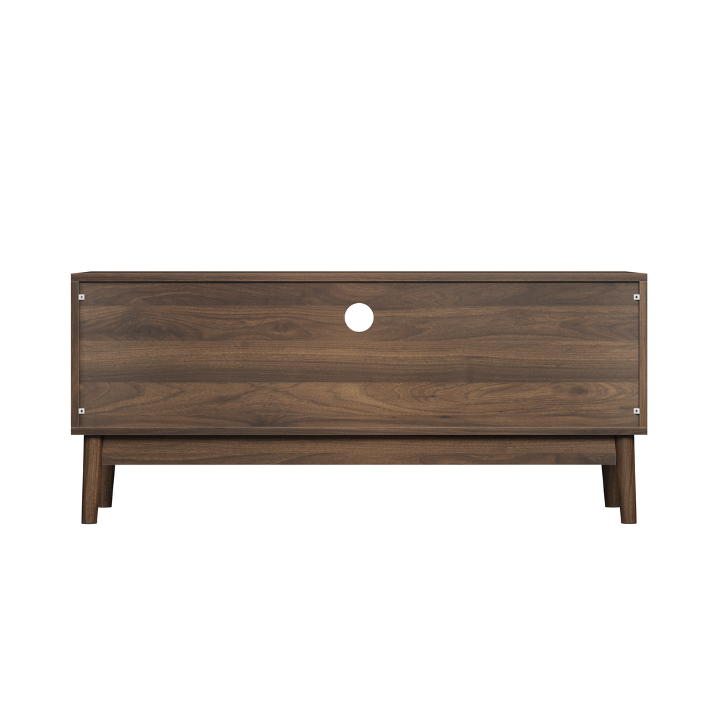 Mid-Century Modern TV Stand for 32/45 inch TV, Walnut MDF Entertainment Center with Storage, 43.31 inch Media Console Table for Living Room and Bedroom - Grand Goldman Shop