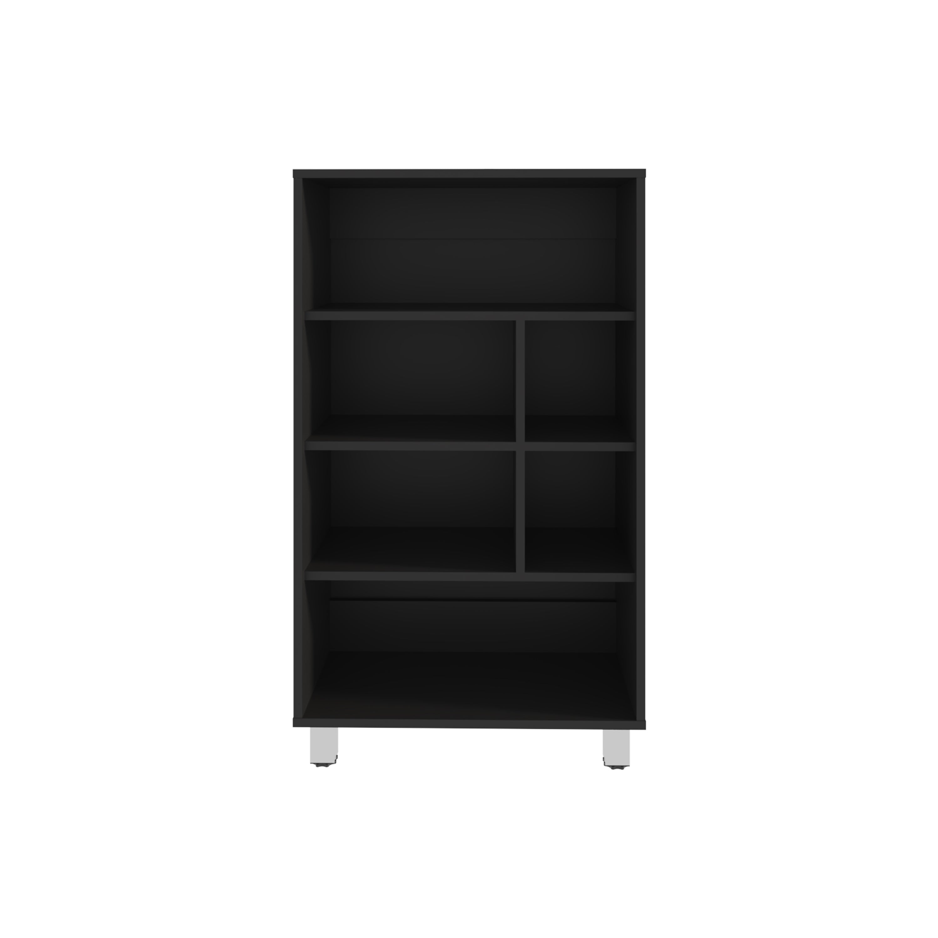 Bellagio 40' Tall Four-Tier Shelf Narrow Bookcase Black | Premium Home Decor - Grand Goldman
