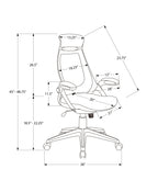 Office Chair, Adjustable Height, Swivel, Ergonomic, Armrests, Computer Desk, Work, Black Leather Look, Black Metal, Contempor
