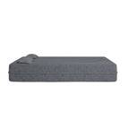 Modern Floor Sofa, with 2 Pillows, Convertible Teddy Fabric Foam Filled Bed, 15 inch Full Size Folding Mattress, Suitable for Living Room, Guest room, Game Room, Grey - Grand Goldman Shop
