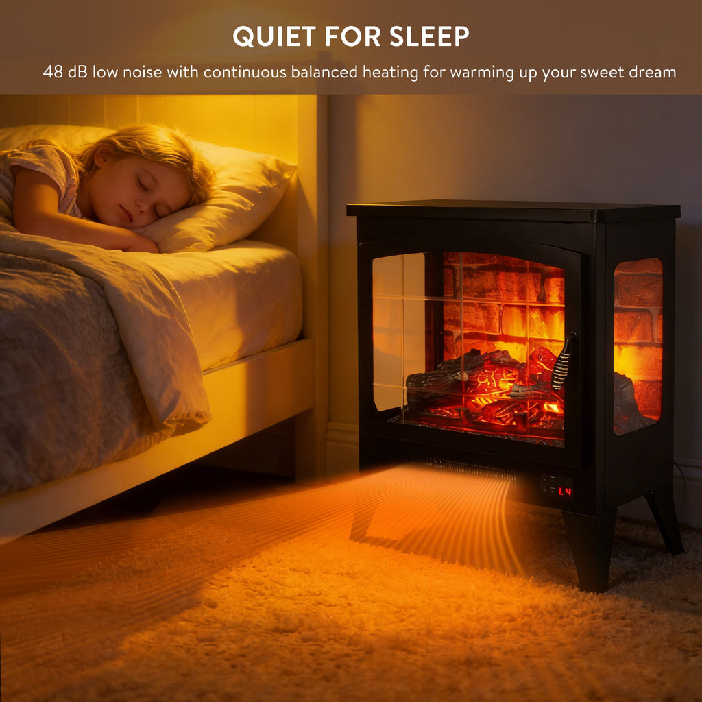21 inchThree-sided Freestanding Electric Fireplace Stove heater with 3D Flame effect with remote control - Grand Goldman Shop