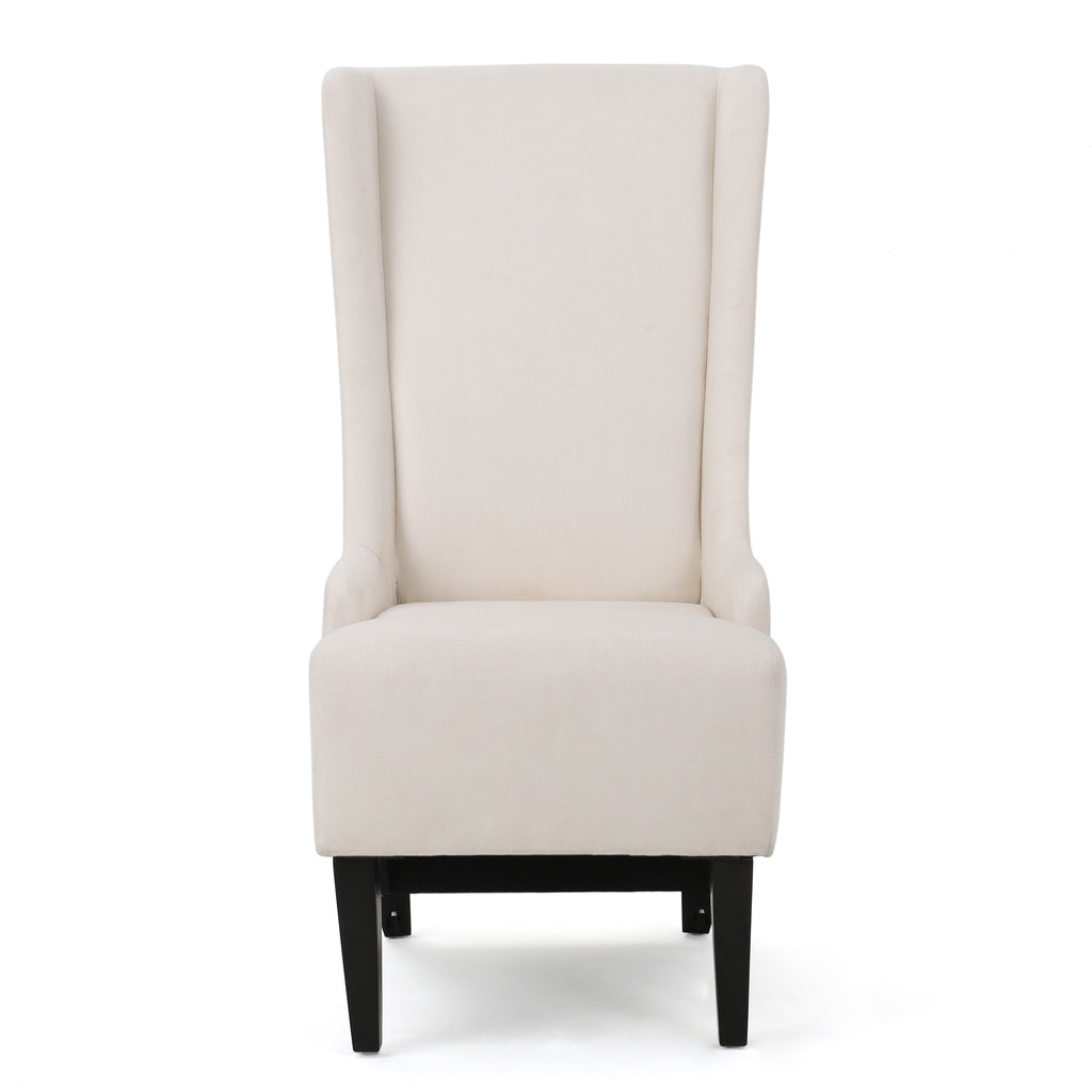 Alight Upholstered Dining Chair with High Back and Birch Wood Legs, Beige - Grand Goldman Shop
