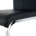 Modern Dining Chairs with Faux Leather Padded Seat Dining Living Room Chairs Upholstered Chair with Chrome Metal Legs Design for Kitchen, Living, Bedroom, Dining Room Side Chairs Set of 4 - Grand Goldman Shop