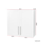 Stackable Wall Mounted Storage Cabinet, 11.81 'D x 31.50'W x 29.92 'H, White - Grand Goldman Shop