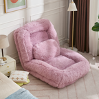 [NEW ARRIVED] [VIDEO PROVIDED] Human Dog Bed,Lazy Sofa,5-Position Adjustable Convertible,Floor Gaming Chair,bedroom, living room,Suitable for gaming, meditation,relaxation,Plush Fabric,Pink - Grand Goldman Shop