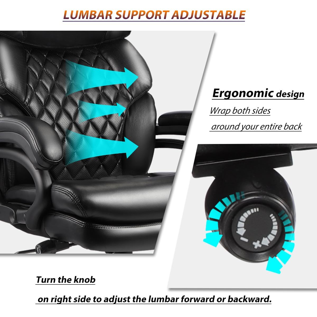 500lbs Big and Tall Office Chair for Heavy People Executive Office Chair with Wide Spring Seat Computer Desk Chair 360 Swivel