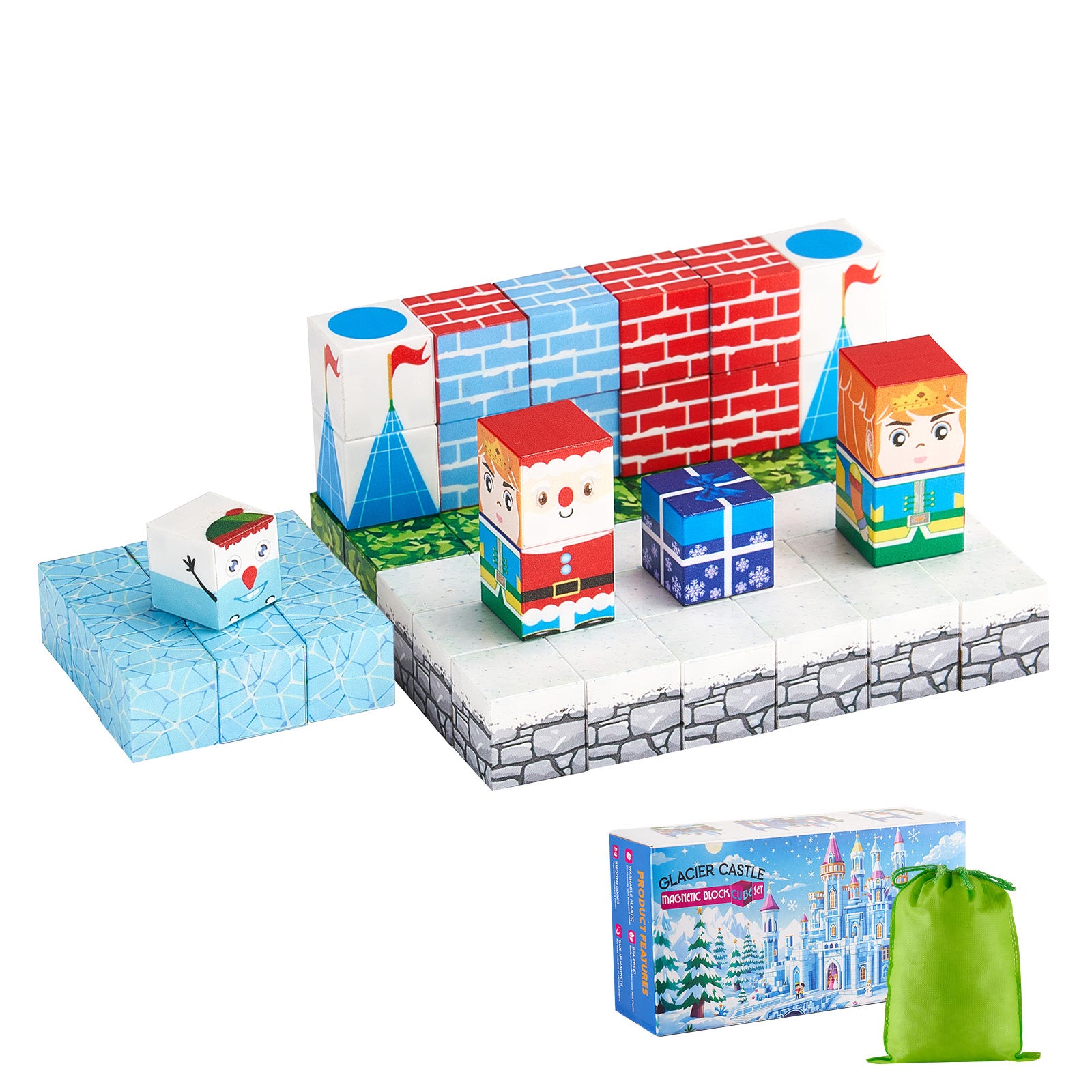 Magnetic Blocks 150 PCS Glacier Castle Set STEM Montessori Sensory Toys - Grand Goldman