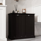 Two-Compartment Tilt-Out Laundry Sorter Cabinet-Black - Grand Goldman Shop