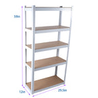5 Tier Laminated White Metal Shelving Unit Adjustable Garage Storage Utility Rack Heavy Duty Shelves Organization Multipurpose Shelf Warehouse Basement Pantry 29' W x 12' D x 59' H 1Pack - Grand Goldman Shop