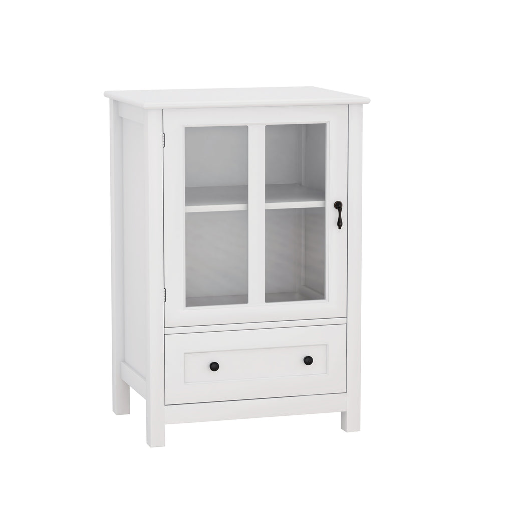 Buffet storage cabinet with single glass doors and unique bell handle - Grand Goldman Shop