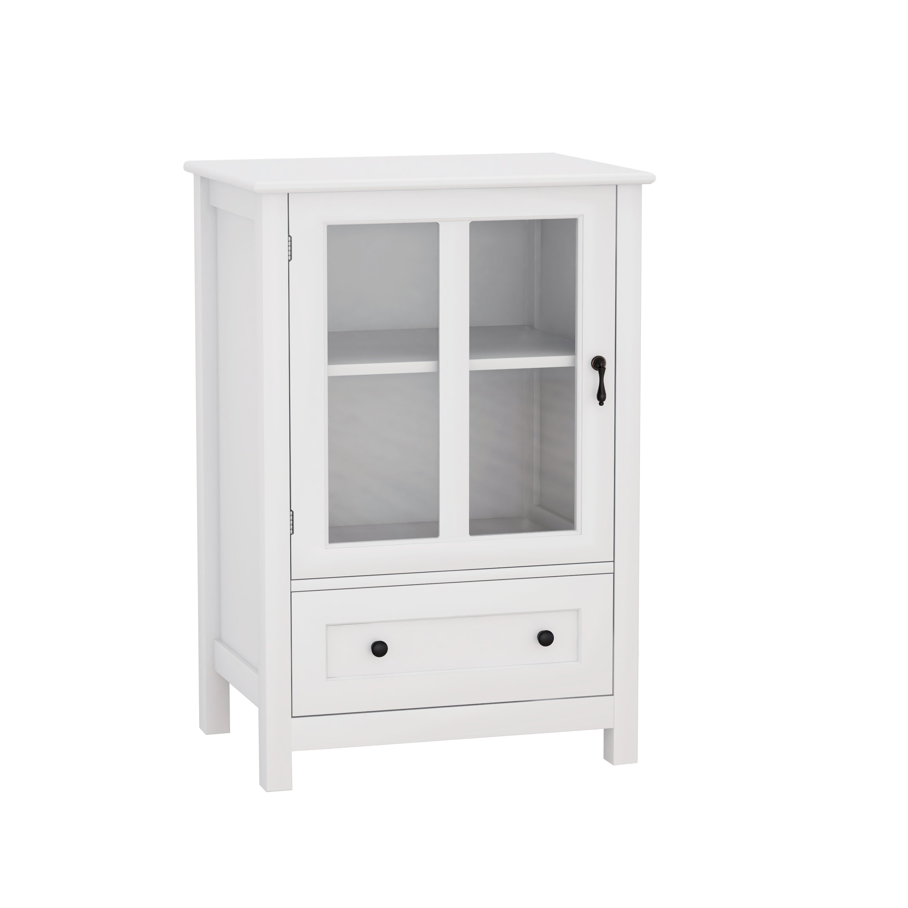 Buffet storage cabinet with single glass doors and unique bell handle - Grand Goldman Shop
