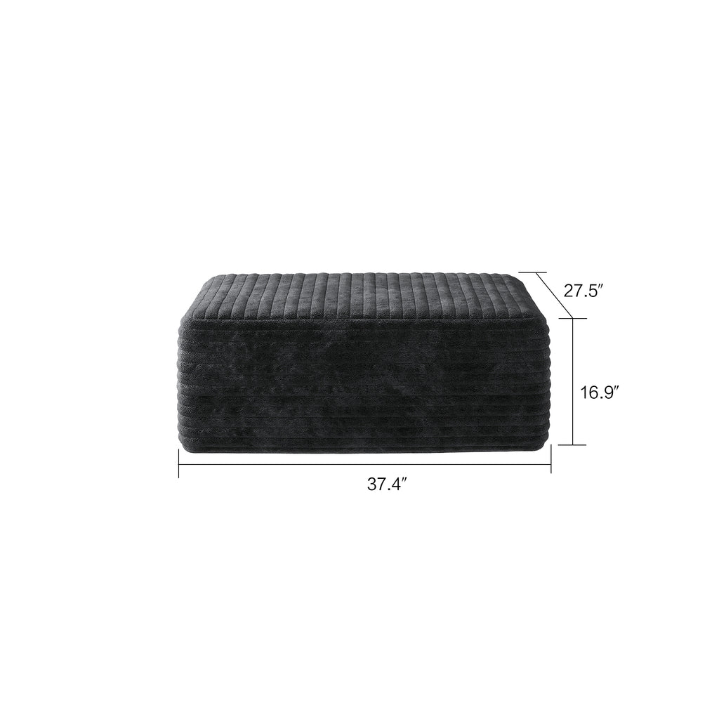 Sofa ottoman ,No Assembly Required,Black(Plush Corduroy Fabric) - Grand Goldman Shop