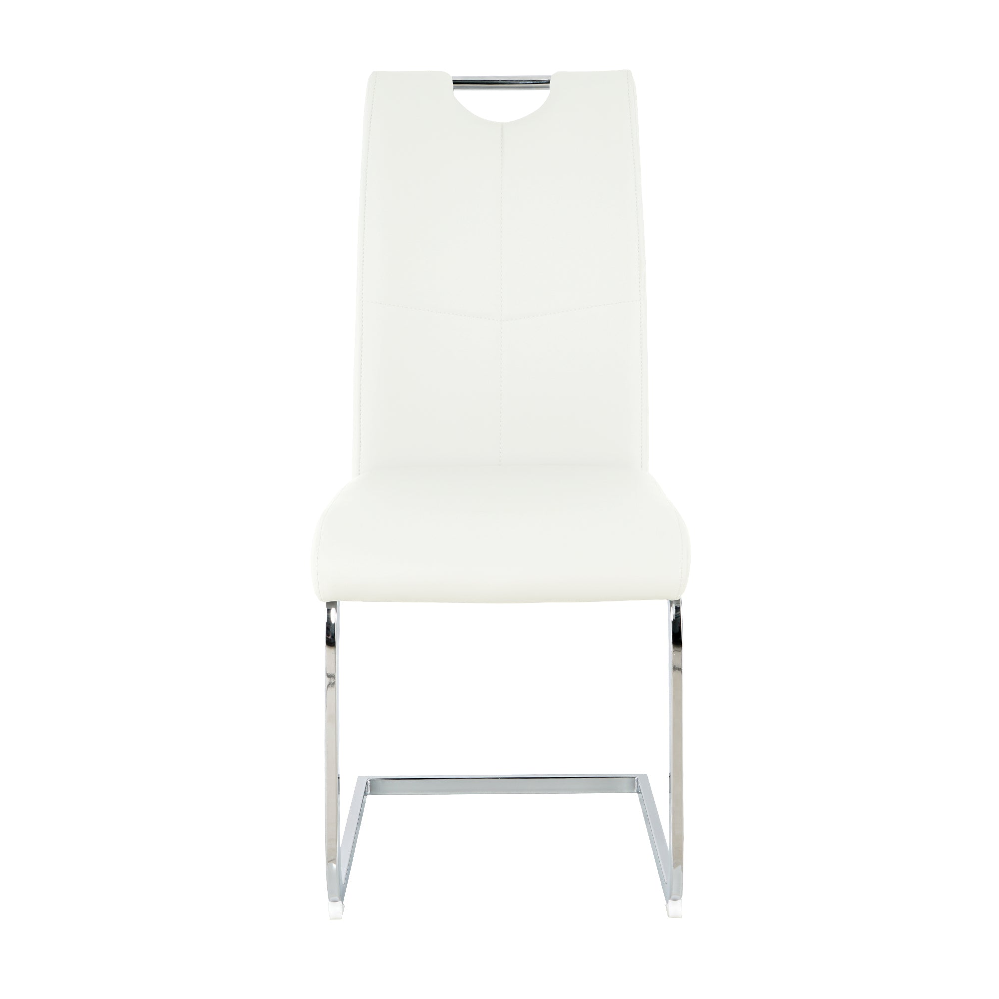 Modern Dining Chairs with Faux Leather Padded Seat Dining Living Room Chairs Upholstered Chair with Chrome Metal Legs Design for Kitchen, Living, Bedroom, Dining Room Side Chairs Set of 4 - Grand Goldman Shop