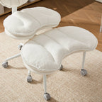 Meditation Chair Plus, Teddy Fleece Double-Layer Padding Cross Legged Rolling Chair for ADHD, Criss Cross Desk Chair with Lum