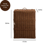 Martha Rectangular Woven Resin Wicker Laundry Hamper - Medium Brown - Grand Goldman Shop
