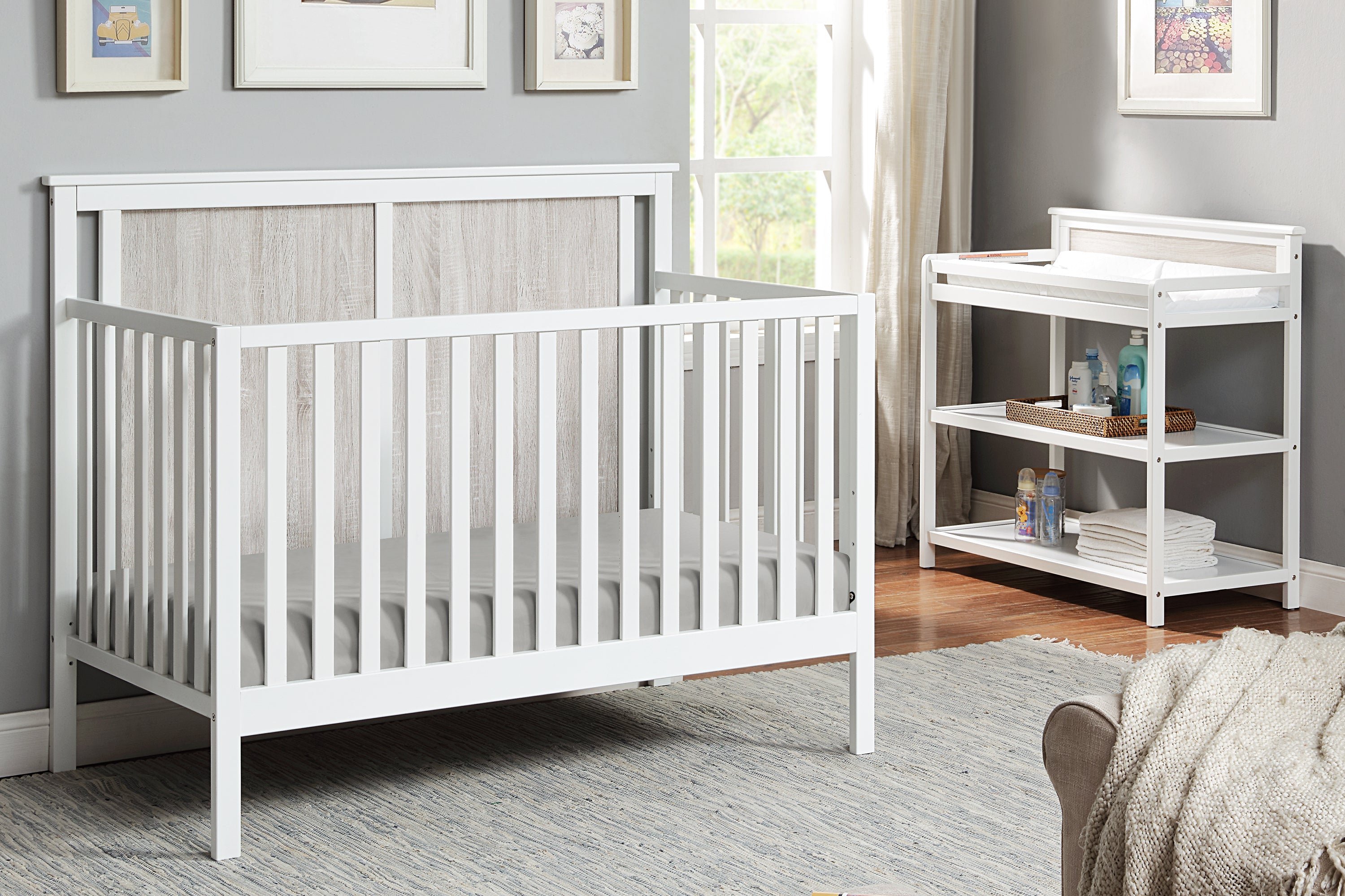 Connelly Changing Table White/Rockport Gray - Grand Goldman