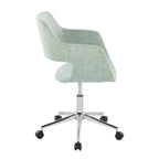 Contemporary Task Chair in Chrome Metal and Light Green Fabric | Premium Home Decor - Grand Goldman